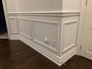 Wainscoting wooden panels installed | The Paint Masters