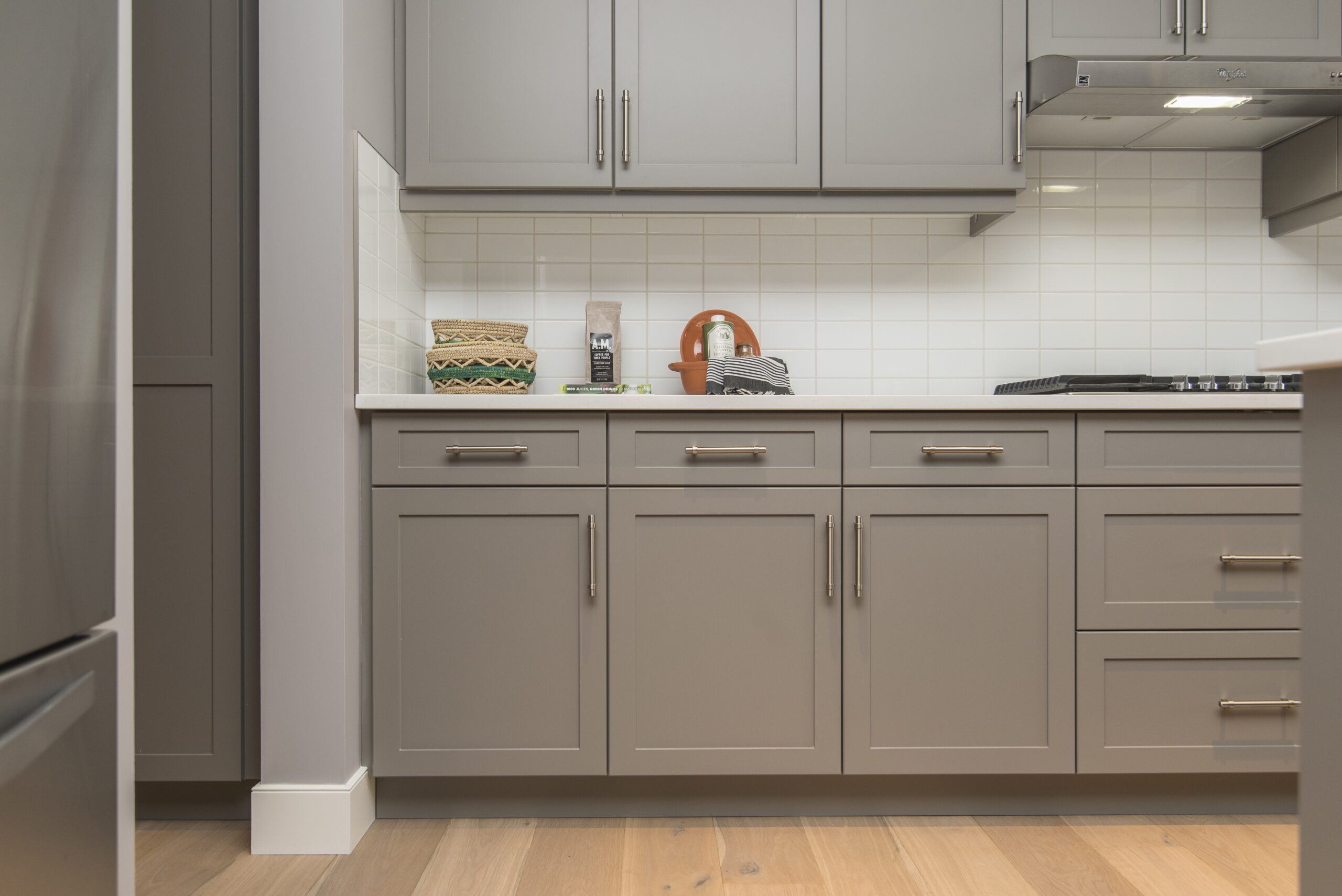 Modern kitchen with gray cabinets | The Paint Masters