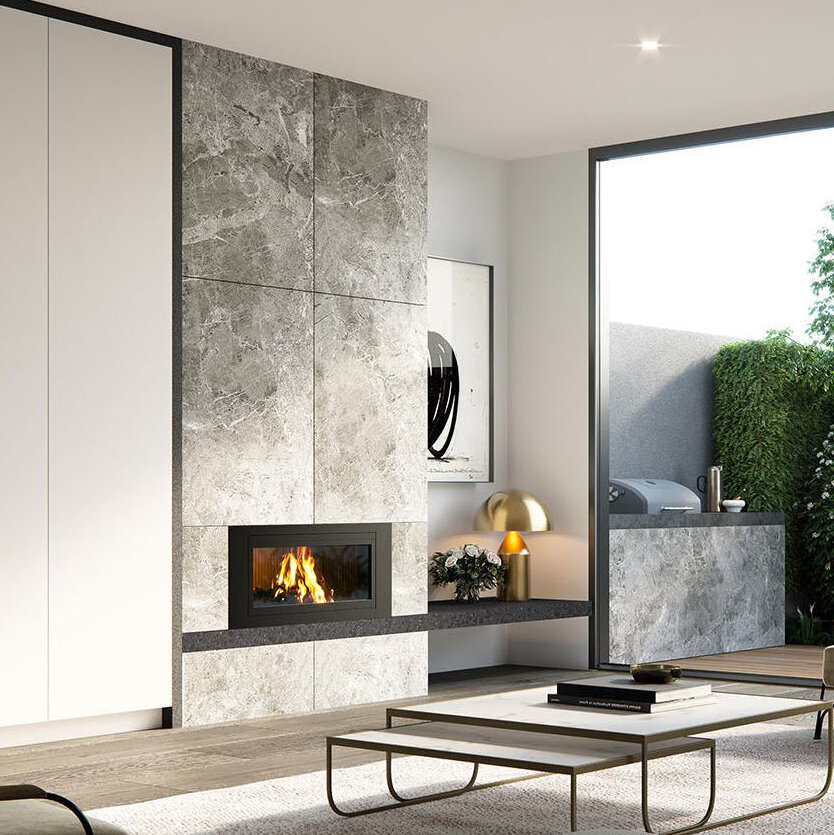 Modern living room with fireplace | The Paint Masters